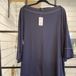 Suzanne Betro blue dress with pockets